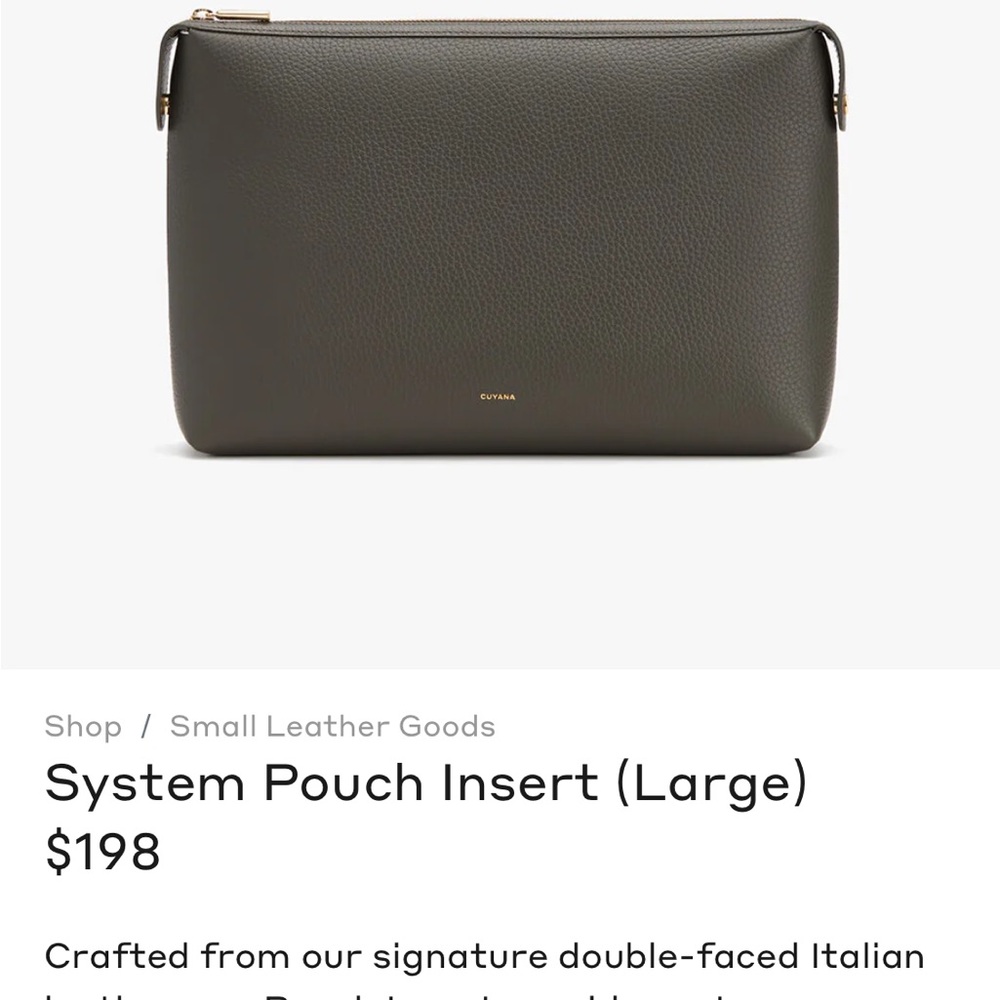 NWT Cuyana Large System Pouch Insert - Black